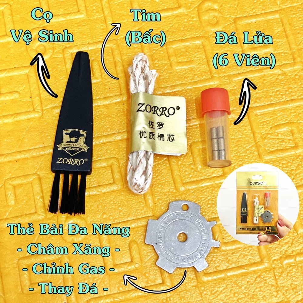 QUÀ TẶNG - Bộ phụ kiện ZORRO 4 món cho 𝐇ỘT 𝐪𝐮𝐞̣𝐭 𝐁𝐚̣̂𝐭 𝐥𝐮̛̉𝐚 - HỎA TỐC