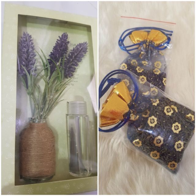Combo tinh dầu thơm 30ml + 5 túi thơm hoa lavender