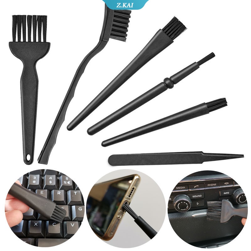 Set 6 Bàn Chải Vệ Sinh Điện Thoại/Máy Tính Bảng Pcb Bga Bằng Nylon Chống Tĩnh Điện An Toàn