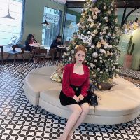 Áo nhung crotop tay bồng ( ảnh chụp thật)