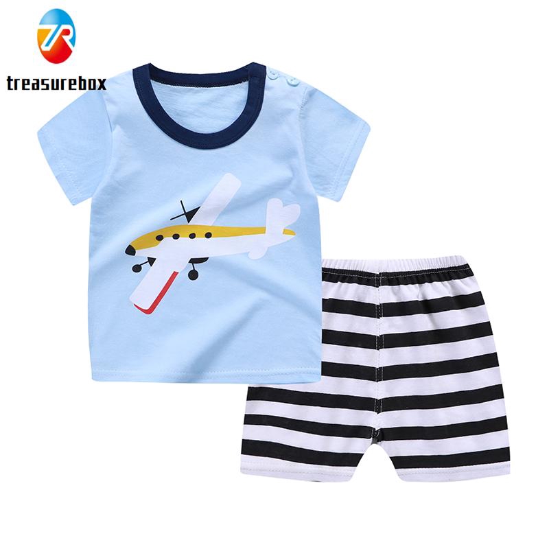 Bộ Quần Áo Gồm 2 Món Áo Thun Cotton + Quần Short Dành Cho Bé Trai