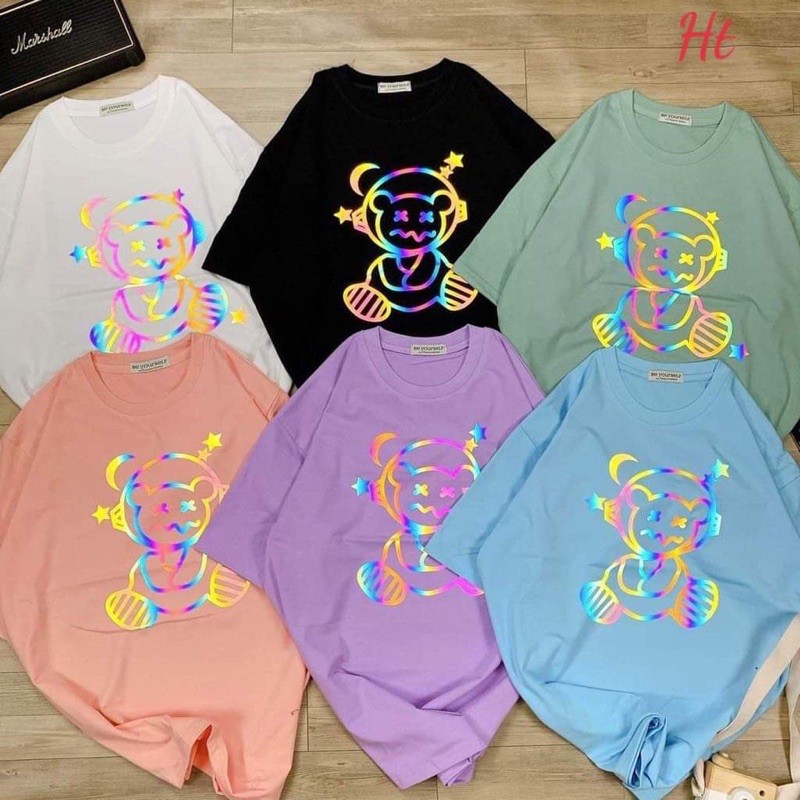 Áo phông 7 màu gấu trăng sao mắt x H2G865