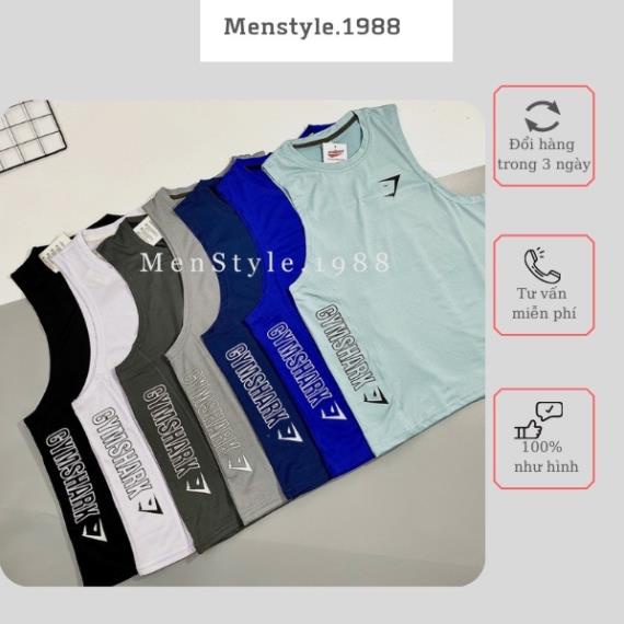 Áo ba lỗ tập gym nam dập vân cao cấp chất liệu thun lạnh hàng Việt Nam SHARK nhiều màu (BL004T) !