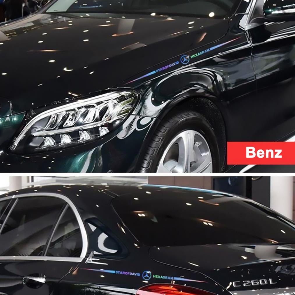 Tem Decal Dán Trang Trí Xe Ô Tô Laser Phản Quang Biểu Tượng &quot;STARCFDAVID - Logo Hãng Xe - HEXAGRAM&quot; [Hàng Loại Đẹp]