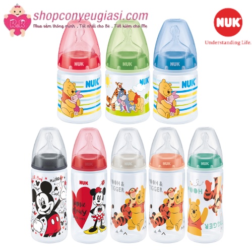 Bình Sữa Nuk Disney/Mickey 300ml (Núm Silicone, Nhựa PP) - Made in Germany