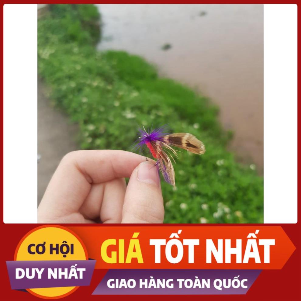 combo 12 con mồi gắn lông vũ cánh bướm câu rô phi,câu mương,lóc,ngão,.... Shop đồ câu phía bắc