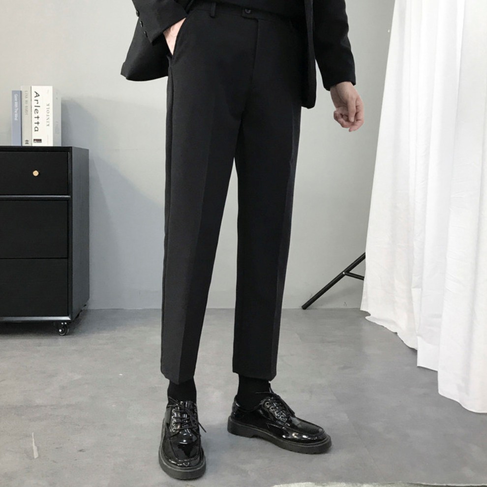 [[ Nhìn Là Mê ]]   Quần Tây Baggy Nam Màu Đen Ống Rộng Phong Cách Hàn Quốc Vải Co Giãn, Không Xù  T-05 | BigBuy360 - bigbuy360.vn