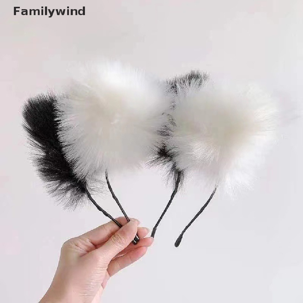 Băng đô cài tóc tai mèo phủ lông dễ thương độc đáo