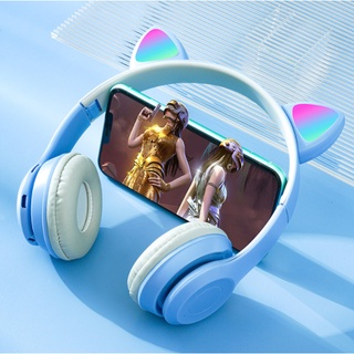 Tai Nghe Tai Mèo Bluetooth Không Dây Có Đèn Led Nhiều Màu - SIêu đáng yêu, dễ thương