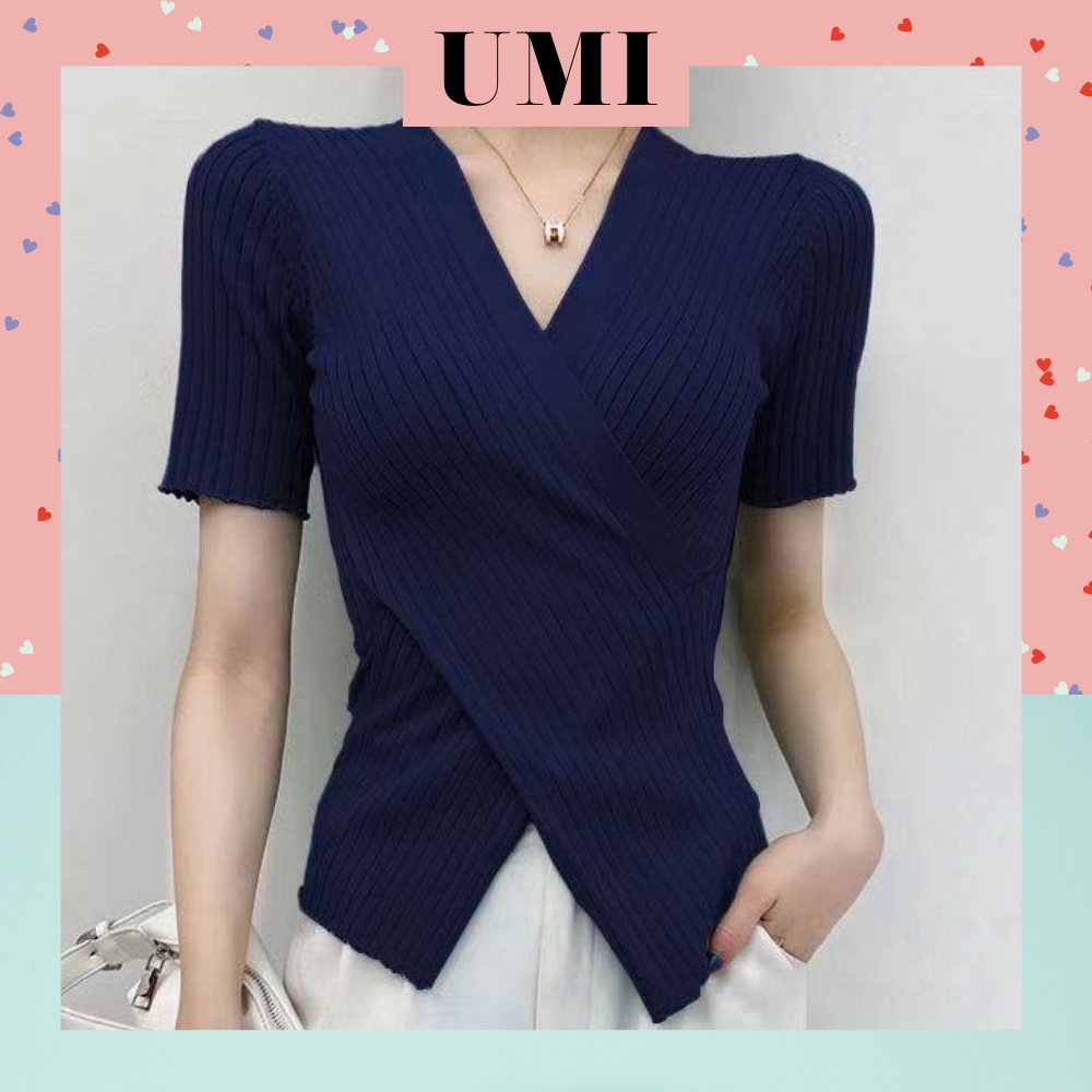 ÁO DỆT KIM ĐẮP CHÉO TÔN DÁNG CHUẨN PHONG CÁCH HÀN QUỐC ÁO CHÉO TÀ TÔN DÁNG