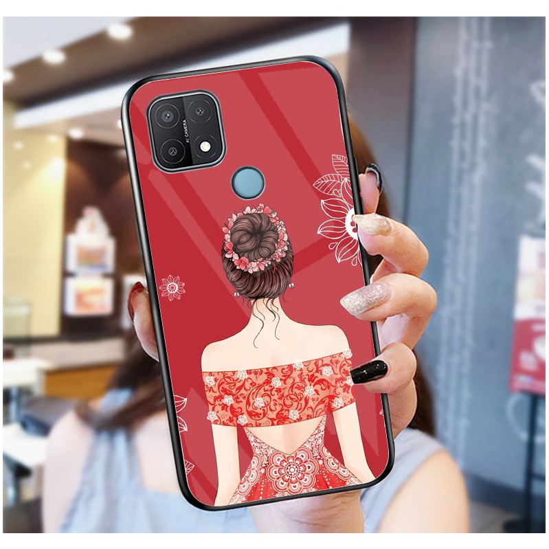 Ốp Lưng OPPO A15/A15s mặt kính cường lực cao cấp