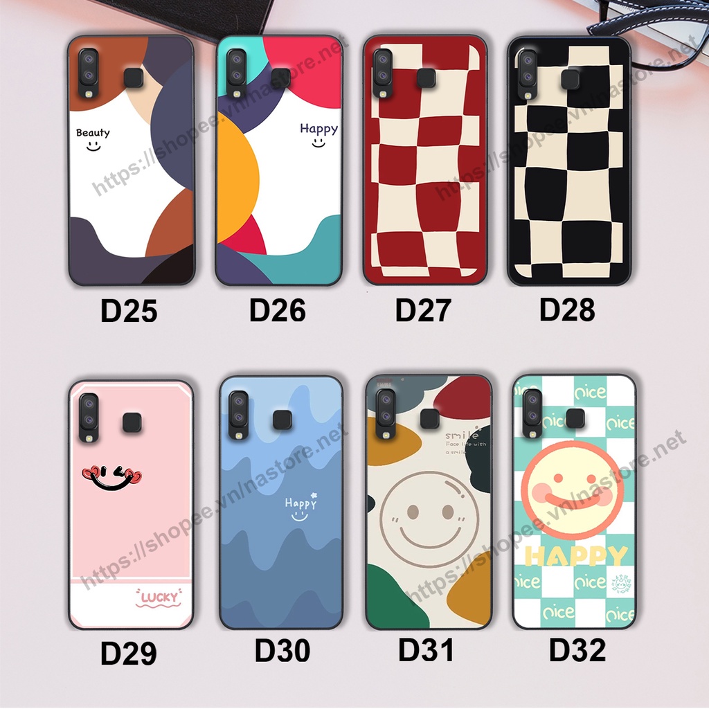 Ốp lưng Samsung A8 STAR / Samsung A9 Star mặt cười, họa tiết caro đơn giản đẹp cute