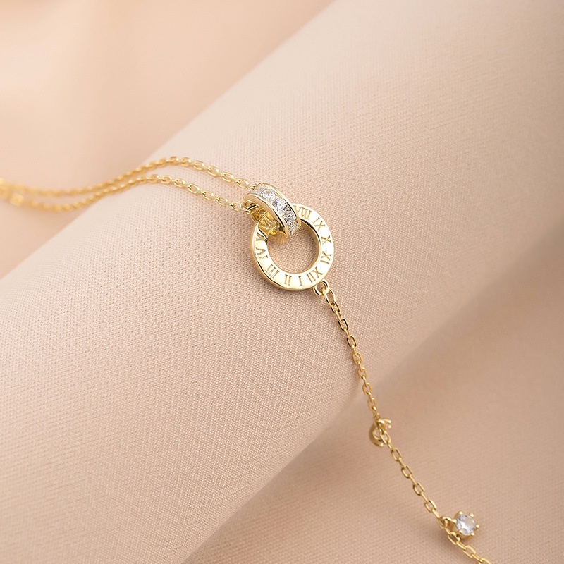 Vòng tay nữ  Titan Không Gỉ, mạ vàng 18k bền đẹp mặt tròn timeless Her Accessories TT1