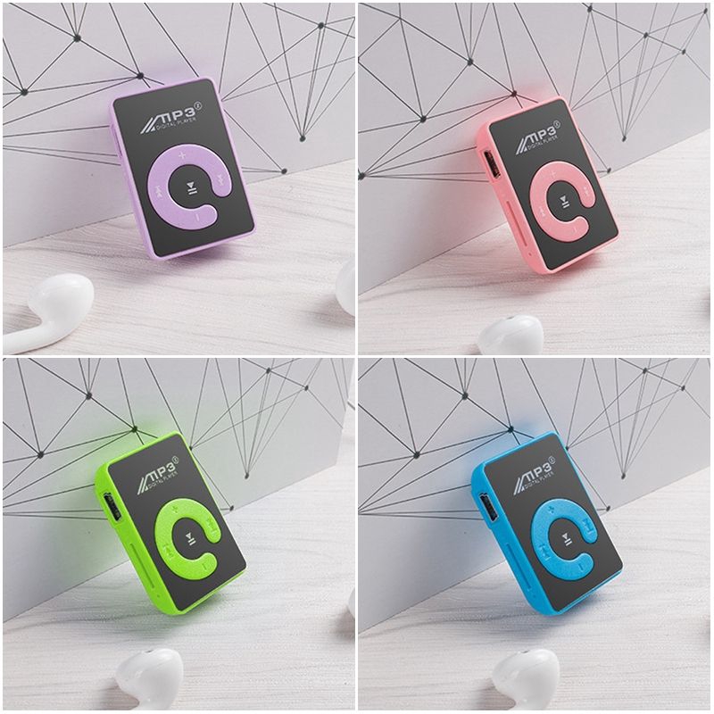 Máy nghe nhạc MP3 mini hỗ trợ thẻ nhớ 8GB TF kèm cáp USB