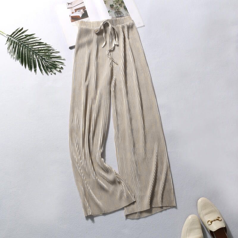 Quần voan ống rộng lưng cao sành điệu cho nữ | BigBuy360 - bigbuy360.vn