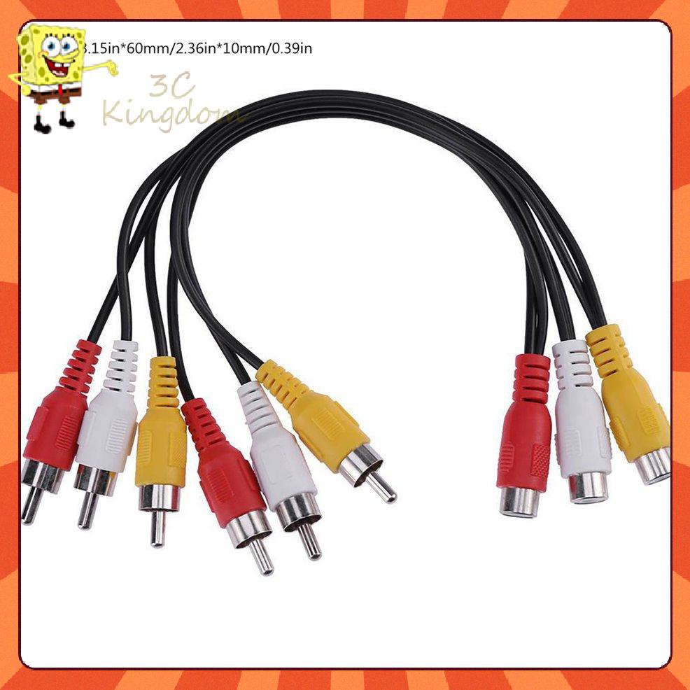 Cáp Chuyển Đổi Âm Thanh Video Từ Đầu Cái 30cm 3 RCA Sang 6 RCA Đầu Đực | BigBuy360 - bigbuy360.vn