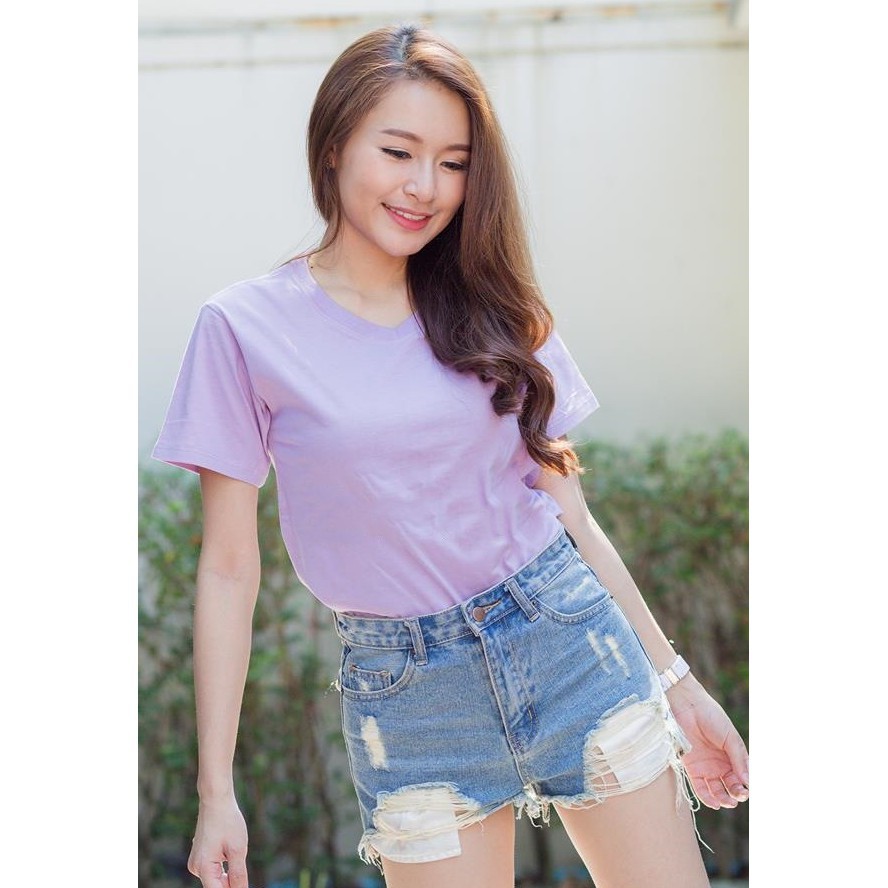 XẢ KHO Áo thun trơn cổ tim Thái Lan | Shopee Việt Nam. Mẫu mới 2019. Còn hàng