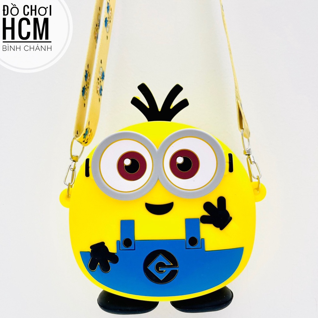 Đồ chơi trẻ em túi đeo chéo vai bằng silicone hình Minion, mèo kitty, chuột mickey dễ thương dành cho bé gái