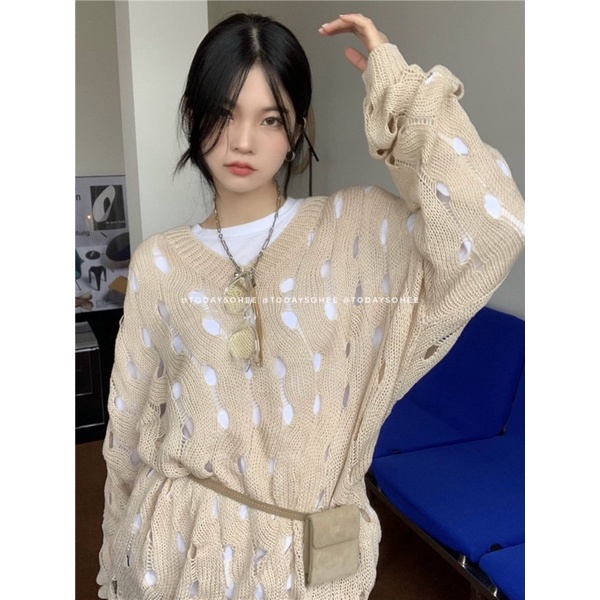 Áo len rách 2 màu