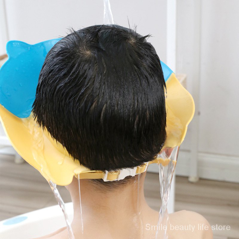 Mũ gội đầu nhựa TPE đàn hồi, hình heo/ mèo dễ thương, loại cứng cáp,  siêu bền và an toàn cho trẻ