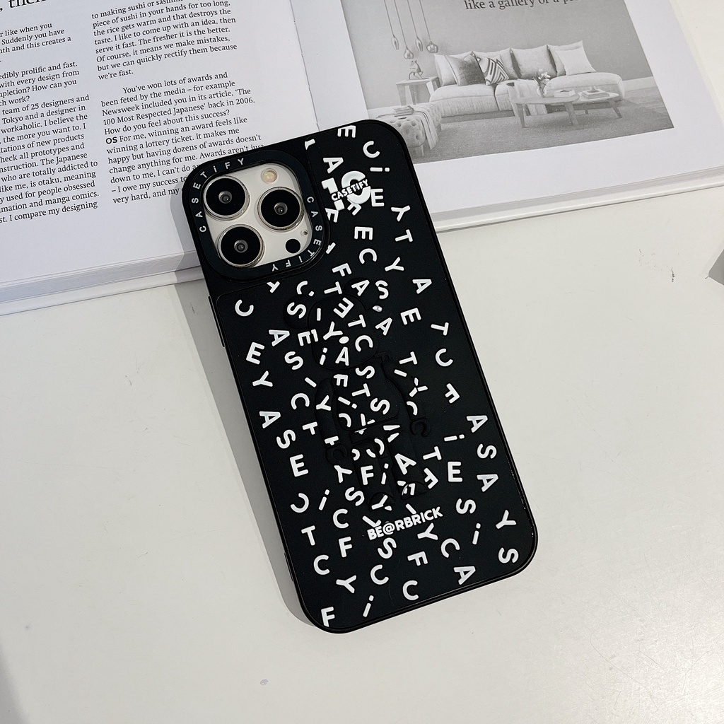 Casetify Ốp Điện Thoại Silicon Hình LOGO Bearbrick Cho iPhone 15 14 13 12 11 Pro Max Plus XR