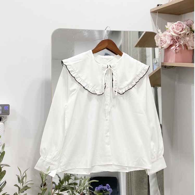 Áo Sơ Mi Nữ Tay Bồng Form Rộng Phong Cách Ulzzang | BigBuy360 - bigbuy360.vn