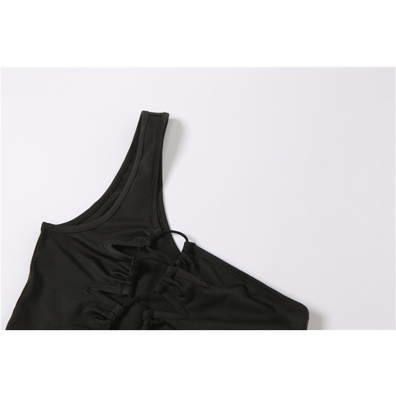 Set Áo Tank Top + Quần Short Lưng Cao Phối Ren Hoa Thiết Kế Quyến Rũ Cho Phái Nữ