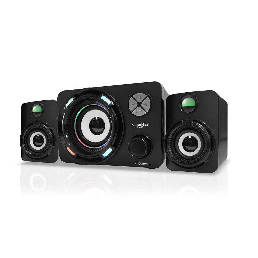 Loa Soundmax A600 (2.1) Bluetooth, USB, thẻ nhớ (16W) đèn LED RGB đổi màu theo điệu nhạc