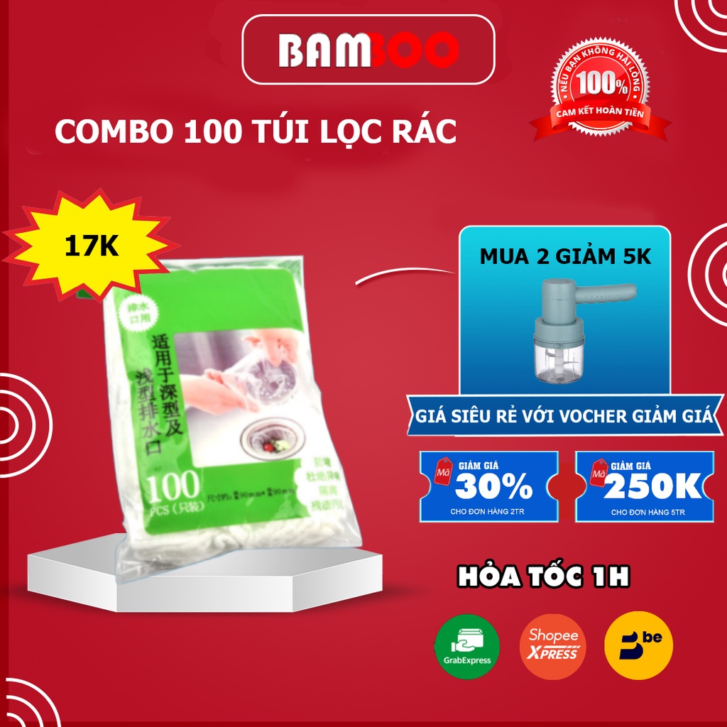 100 Túi Lọc Rác Bồn Rửa Chén Bát Sản Phẩm Siêu Cao Cấp