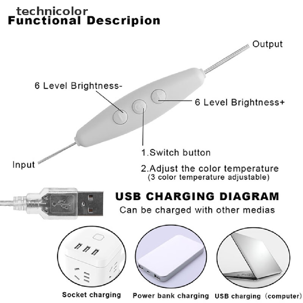 Bộ Bóng Đèn LED Gắn Gương Trang Điểm Phong Cách Hollywood