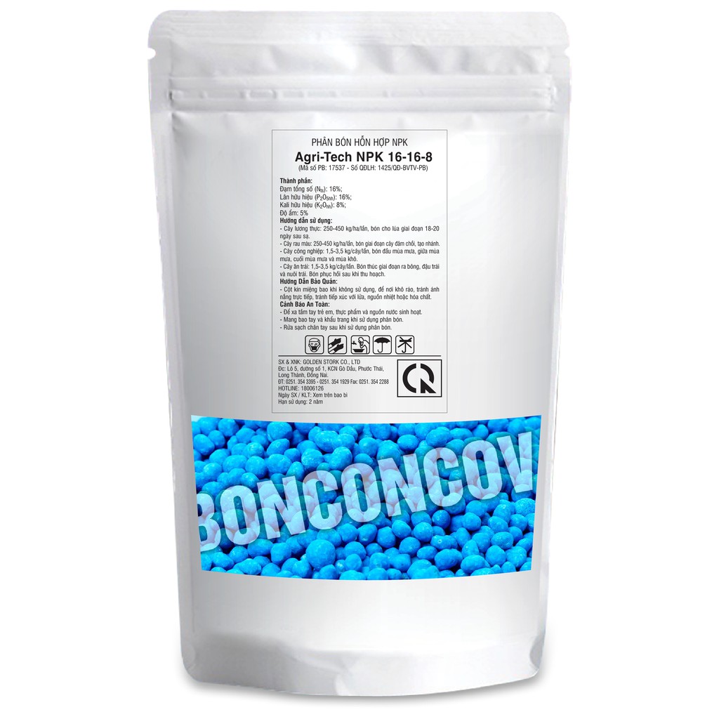 Phân bón NPK 16-16-8+TE RubyFerti  Thích hợp cho tất cả loại cây và giai đoạn sau ra hoa đậu trái
