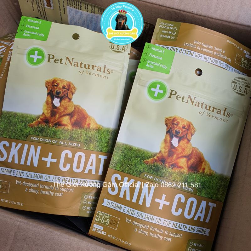 [CHÍNH HÃNG] PET NATURALS SKIN COAT VIÊN NHAI ĐẸP LÔNG CHO CHÓ