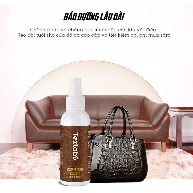 Dung Dịch Làm Sạch Vết Bẩn Đồ Da, Ghế Sofa Da Cao Cấp Texlabs 80ml BEESIR