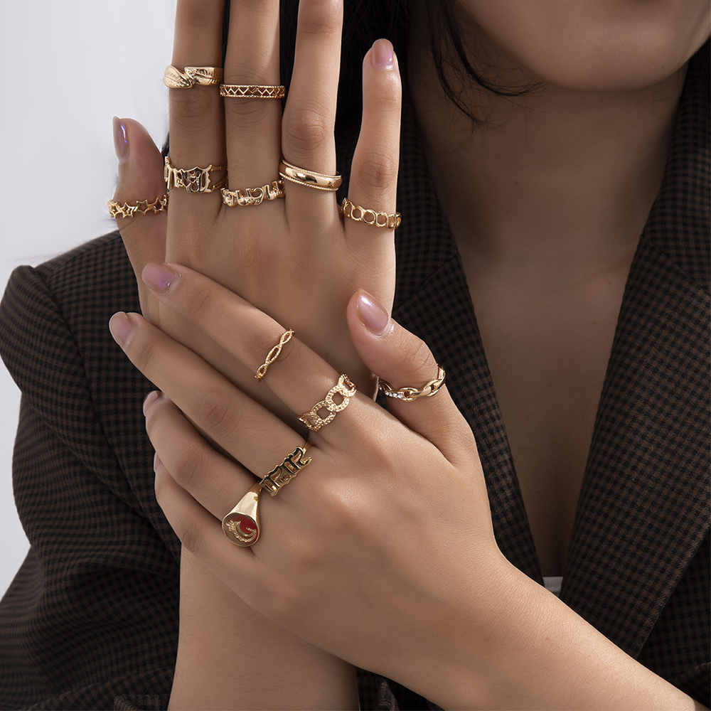Set 9 nhẫn đeo khớp ngón tay phong cách boho cổ điển thời trang độc đáo cho nữ