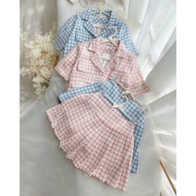 SET VEST BỐ CARO HỒNG -XANH - ĐEN ❤️❤️ | BigBuy360 - bigbuy360.vn