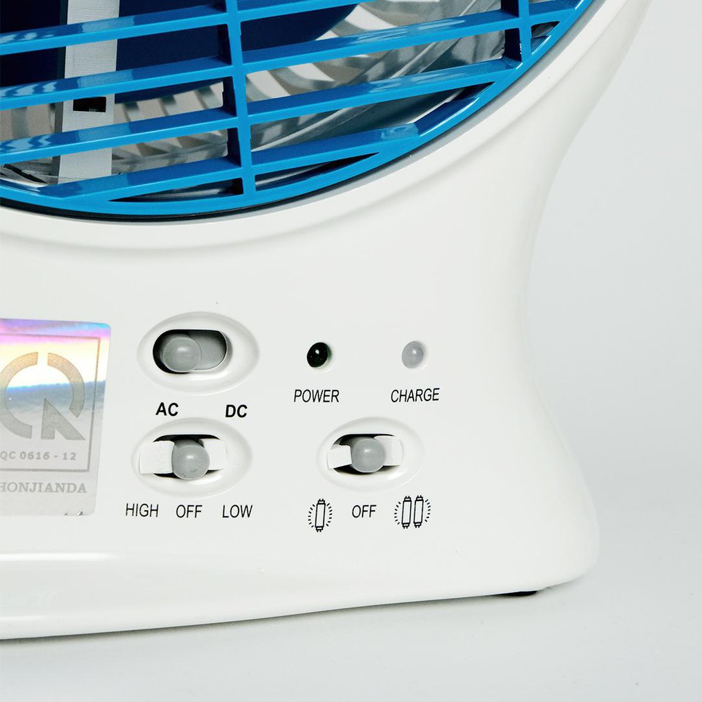 Quạt sạc tích điện AC&amp;DC Honjianda FL101 1 bình - có đèn LED