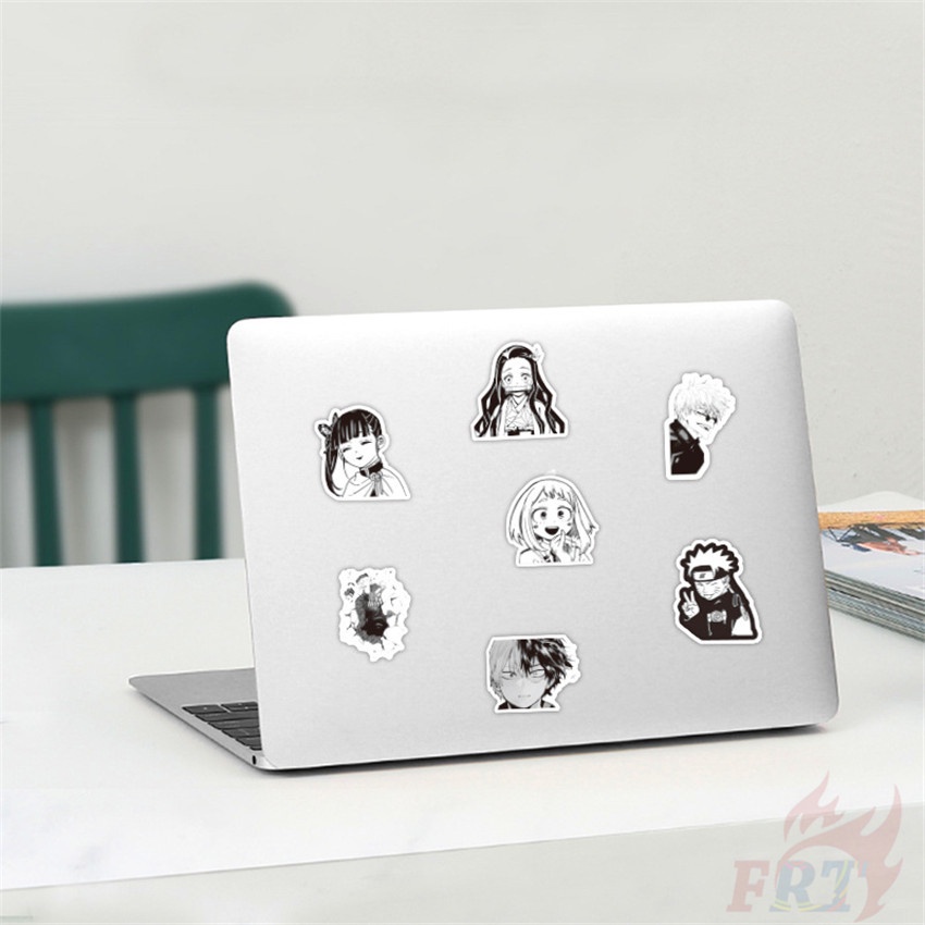 ❉ Classical Black &amp; White Anime Cartoon Series 02 Mixed Stickers ❉ 50Pcs/Set Waterproof DIY Decals Doodle Stickers