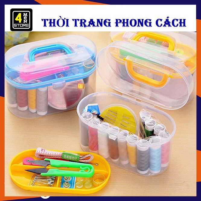 Bộ kim chỉ may vá đa năng 55 món kèm hộp đựng trong suốt - HỘP KIM CHỈ ĐA NĂNG LOẠI TO 55 CHI TIẾT