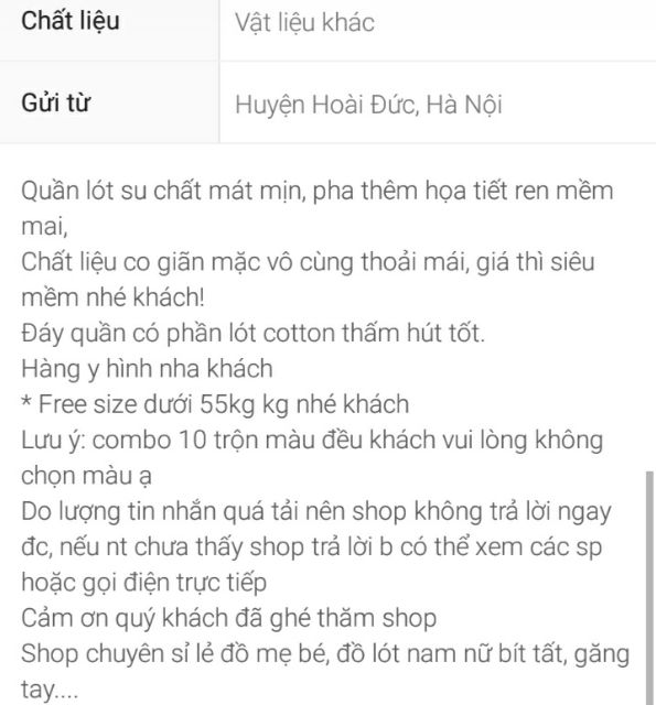 Quần lót su ren CAO CẤP Combo 10 quần | WebRaoVat - webraovat.net.vn