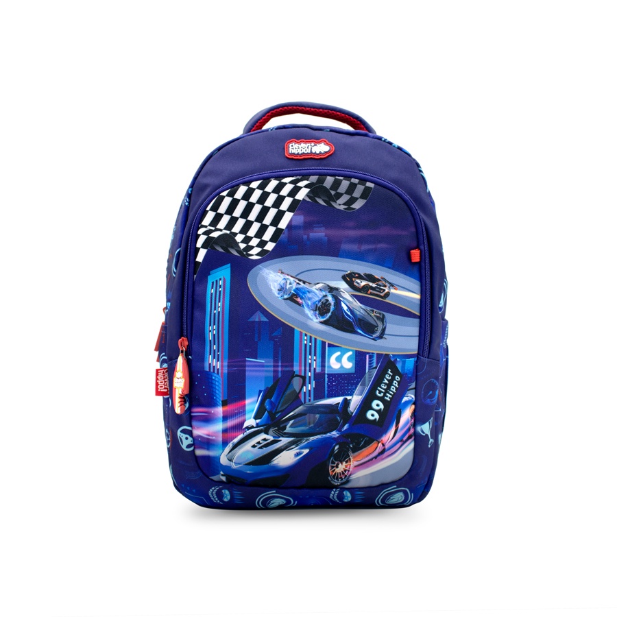Ba Lô Cho Bé CLEVER HIPPO Easy Go - Racing Car Xanh Dương BR0110/BLUE