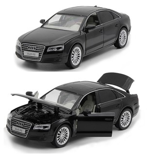 Xe mô hình ô tô Audi A8 tỉ lệ 1:32 xe bằng sắt chạy cót có âm thanh và đèn đồ chơi trẻ em
