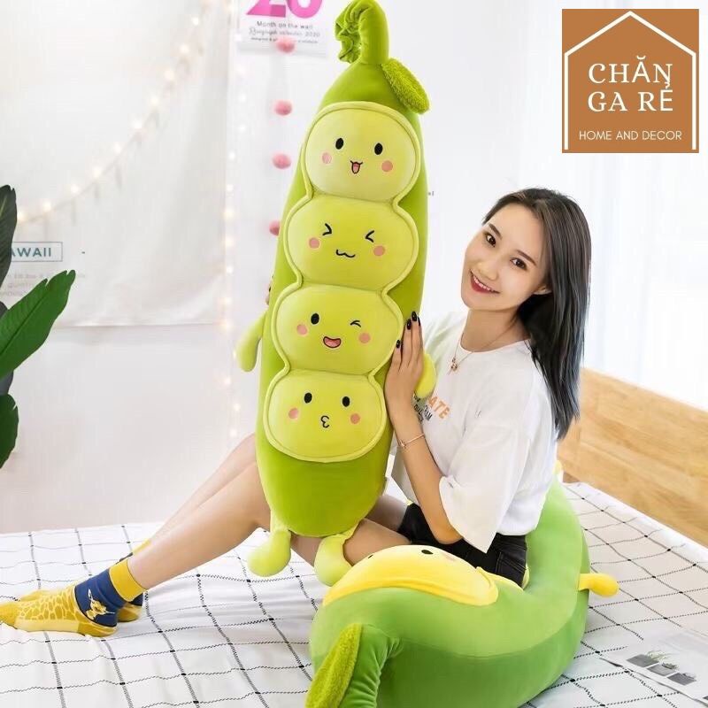 Gấu Bông Sâu Đậu, gối ôm hình Thú Nhồi Bông cho bé Sâu bông Cao Cấp 100% là bông gòn 3D - Siêu Mềm Mịn 70cm - 1m1_1m4