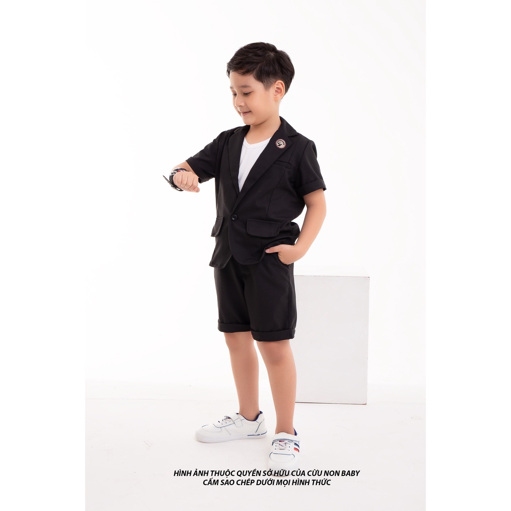 Bộ Vest Cho Bé Trai Sang Chảnh + Tặng kèm áo thun bên trong  - Đen