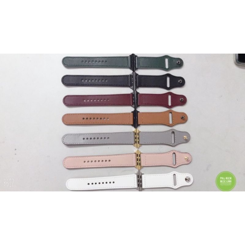 Dây đeo bằng da thật cho đồng hồ Apple Watch 1 2 3 4 5 6 38mm 42mm 40mm 44mm