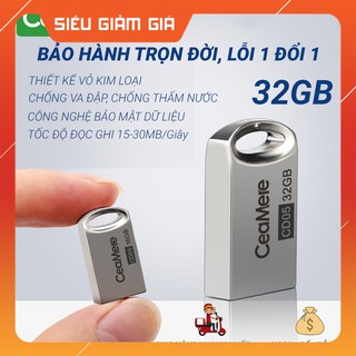 USB 32GB,USB CeaMere,Vỏ Kim Loại Chống Va Đập,Chống Thấm Nước,Có Móc Treo, Tốc Độ Đọc Ghi Cao - d1027