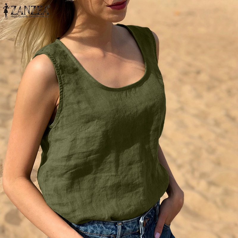 Áo ZANZEA không tay cổ chữ V thời trang quyến rũ dành cho nữ