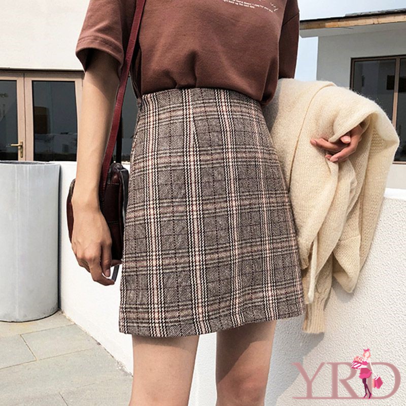 Chân váy lưng cao họa tiết ca rô thời trang cho nữ | BigBuy360 - bigbuy360.vn