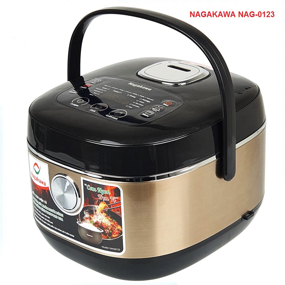 Nồi cơm điện tử Nagakawa NAG-0123, 1.5L, lòng niêu, mâm nhiệt cong, BH chính hãng 12 tháng