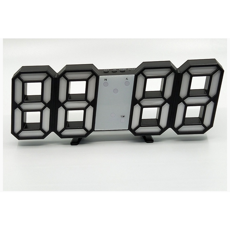 Đồng Hồ Điện Tử LED 3D Để Bàn, Treo Tường Cao Cấp - Báo Thức & Đo Nhiệt Độ