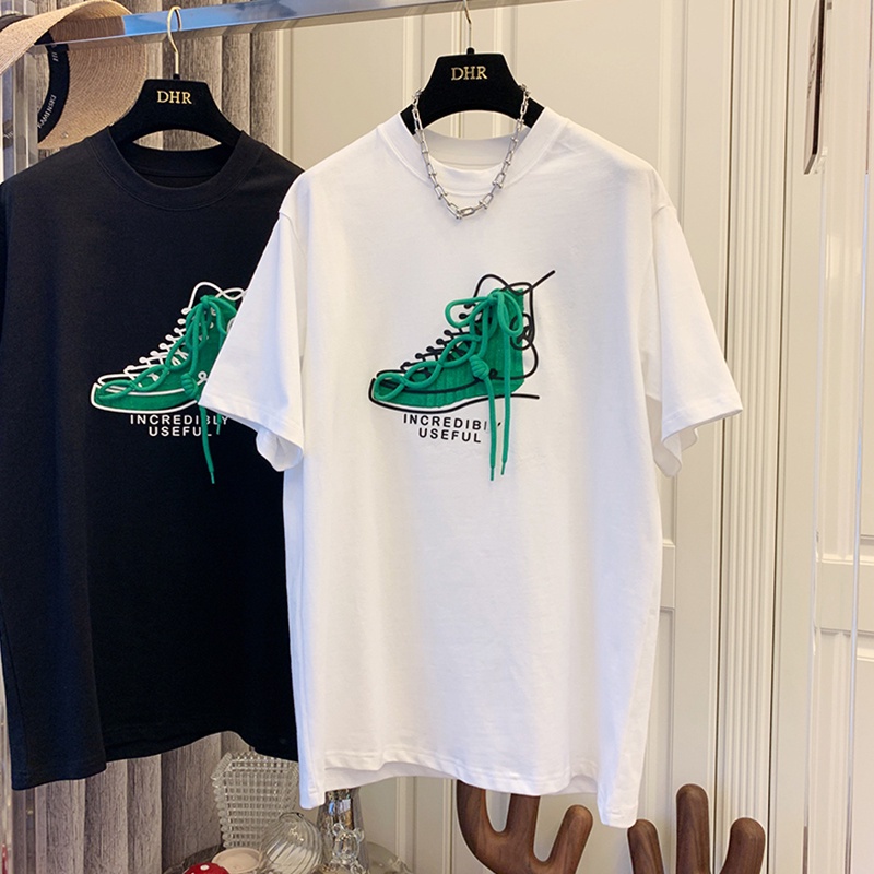 NRVP Áo thun unisex cổ tròn tay ngắn phong cách Hàn Quốc thời trang mùa hè 2022